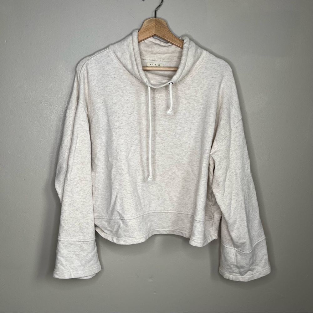 Miles By Madewell Cream Cropped Pullover Sweatshirt Size Large